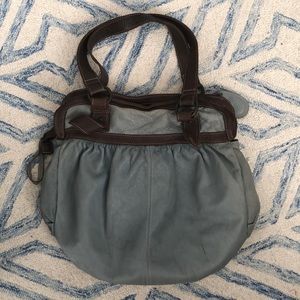 Blue leather bag